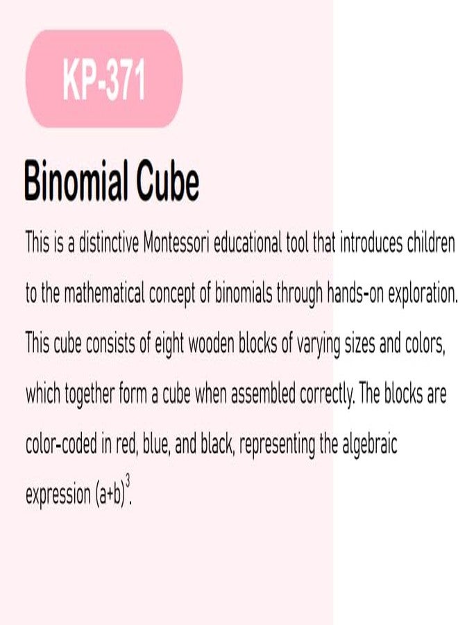 EDUTOTS Wooden Binomial Cube for Unisex Kids | Wooden Montessori Toy | Wooden Educational Toy | - Image 2